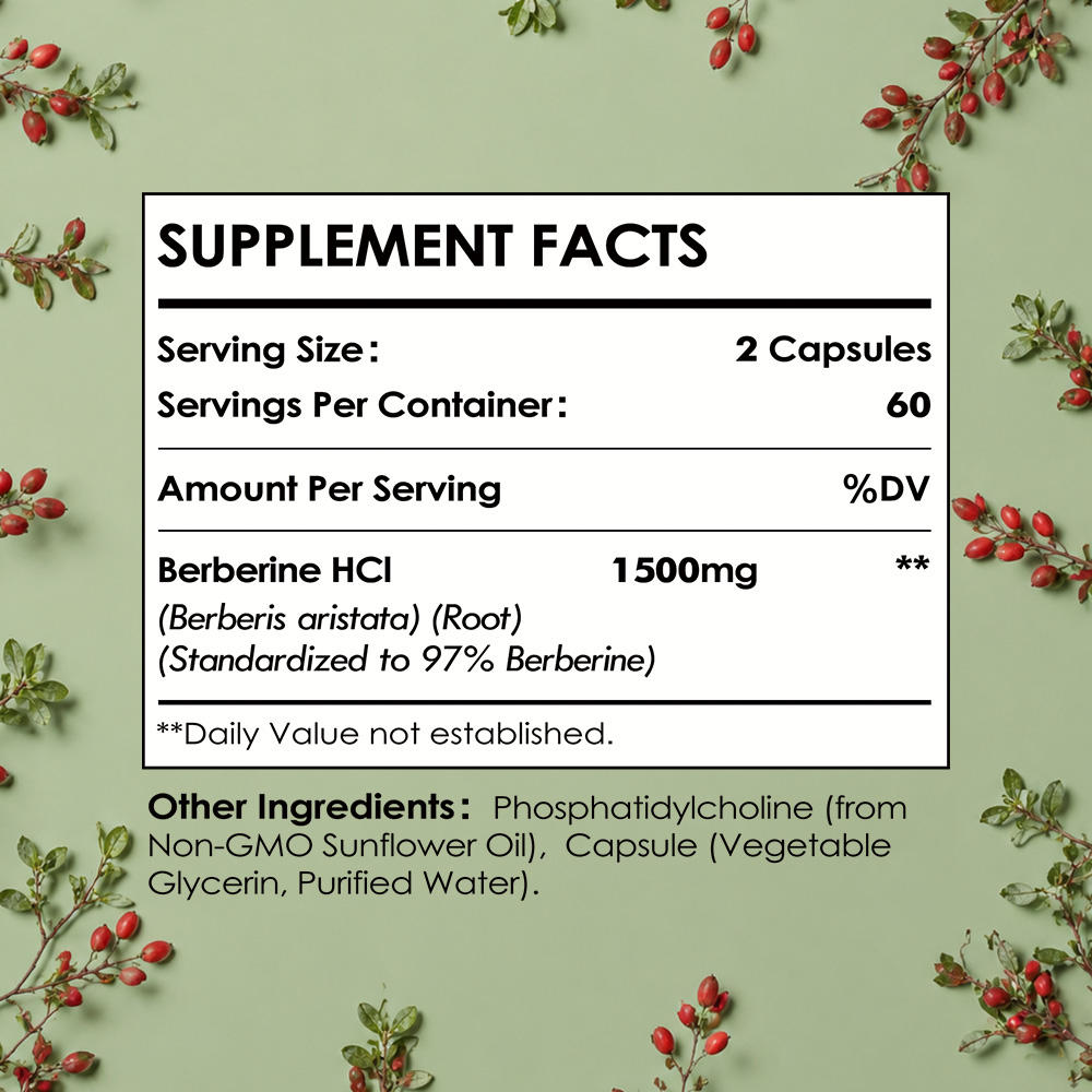 Berberina HCL Liposomiale - 15 - Berberine Hcl Capsule recensione e prezzo